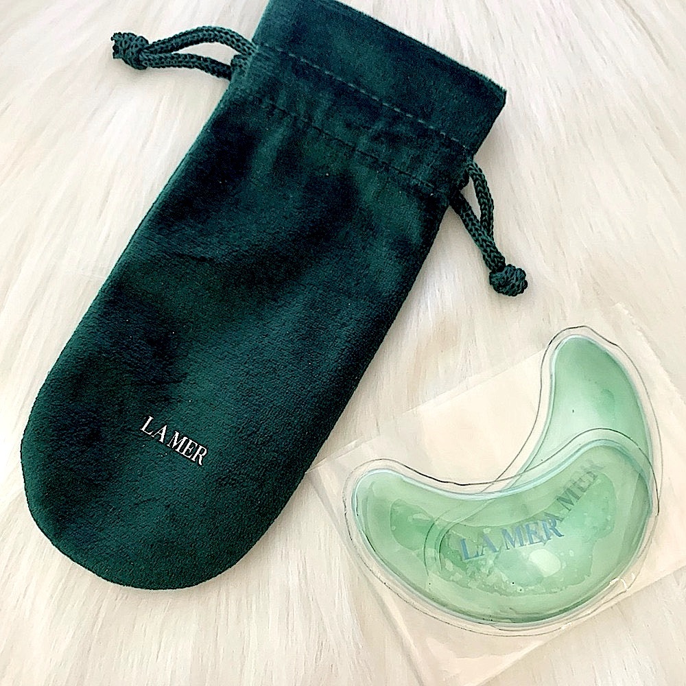 La Mer🪸Reusable Cooling Eye Gel Patches & Velvet Storage Pouch